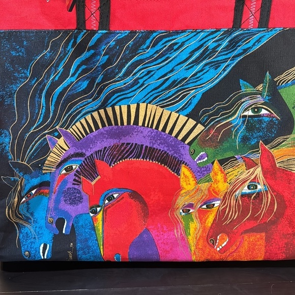 Laurel Burch Wild Horses of Fire Medium Tote Bag - Picture 2 of 10